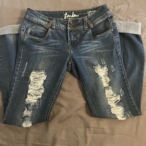 Juniors distressed jeans